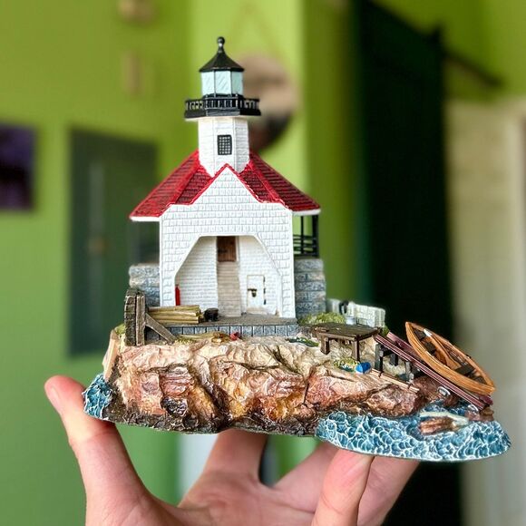 Other - Vintage Textured + Detailed Lighthouse on Coast Home Decor Accent